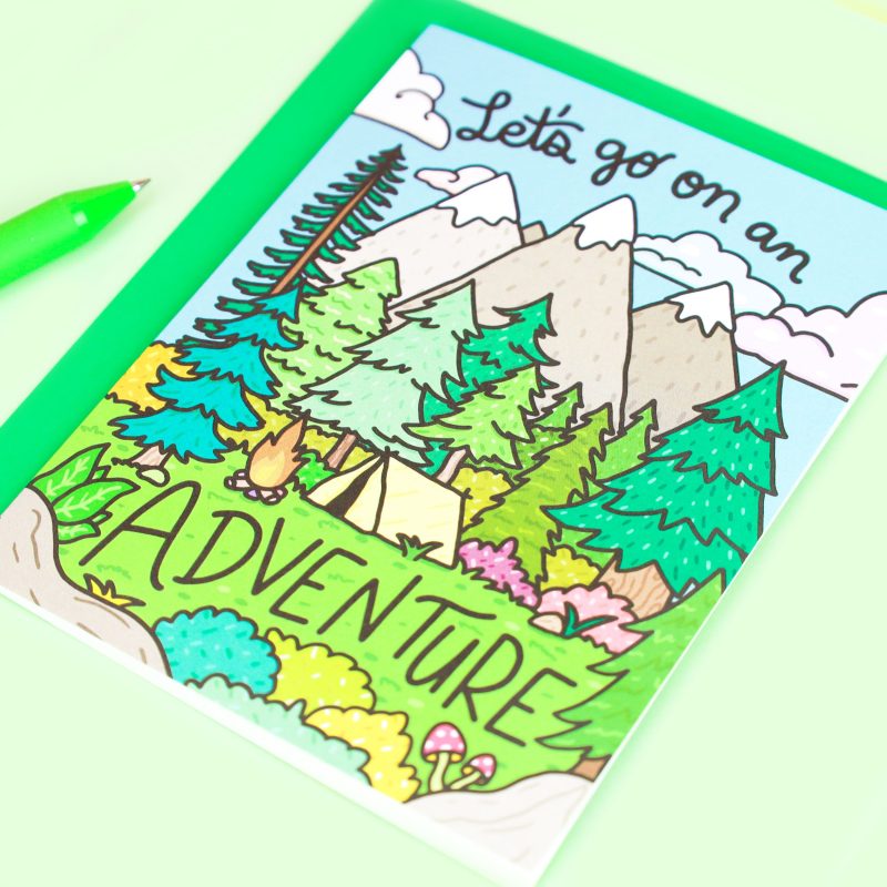 Adventure Anniversary Thinking of You Love Card Friendship Best Friend TurtlesSoup Card Mountains Forest Outdoorsy