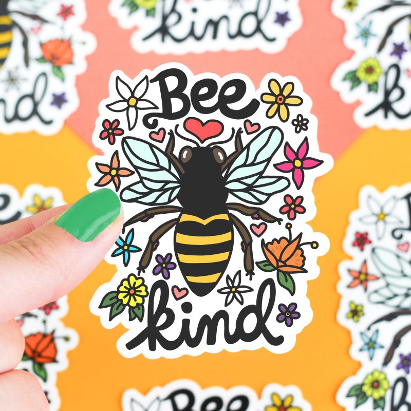 Bee Kind Positivity Vinyl Sticker Turtles Soup