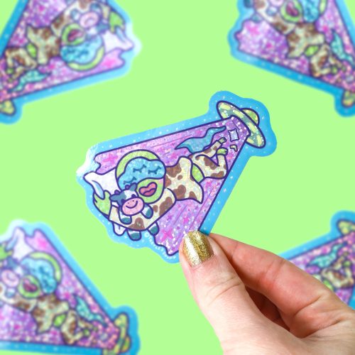 Cosmic Alien Holo Sticker Pic 1