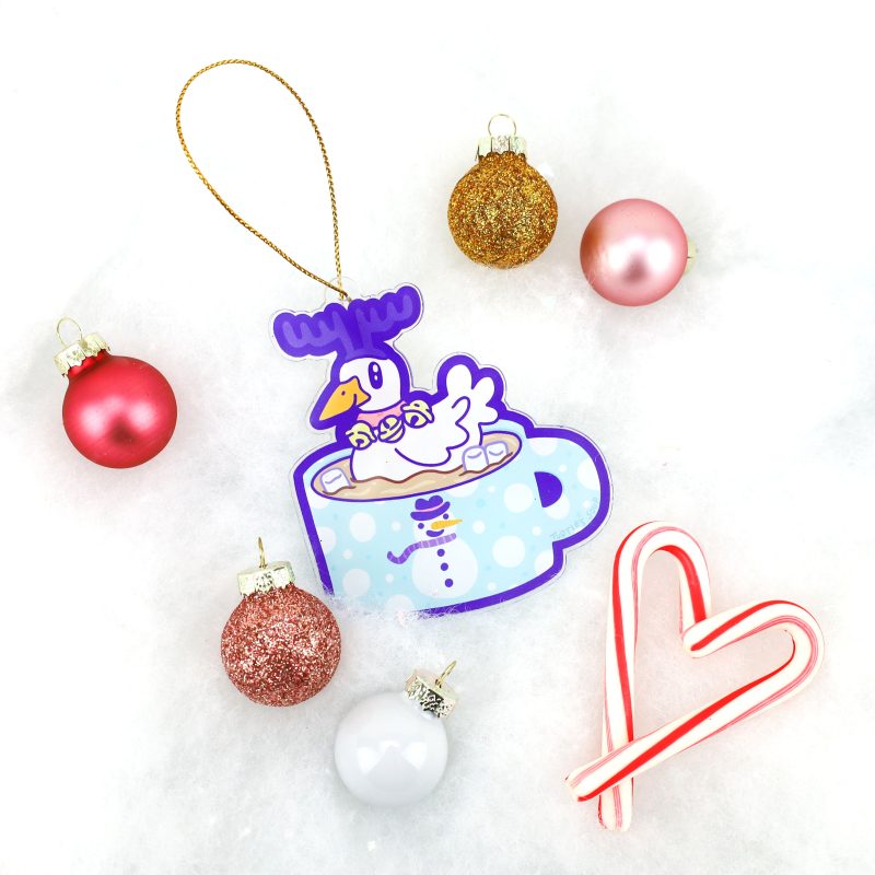 Ducky Hot Chocolate Christmas Ornament Cute By Turtles Soup