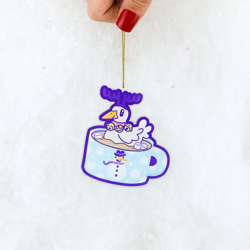 Ducky Hot Chocolate Christmas Ornament Cute By Turtles Soup Fun Art