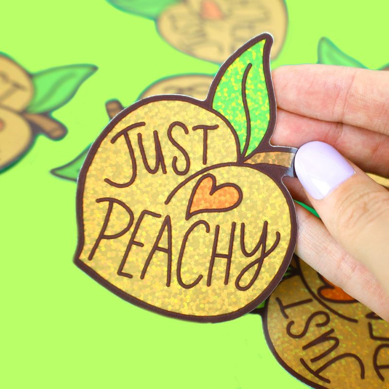 Glitter Just Peachy Vinyl Sticker by Turtles Soup Peaches 50f9a2fb 7c07 47b4 8630 587e37e6a7bf