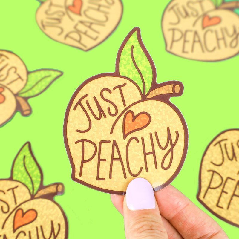 Glitter Just Peachy Vinyl Sticker by Turtles Soup 00975f8b d68a 4ad7 9113 5bfdad751156