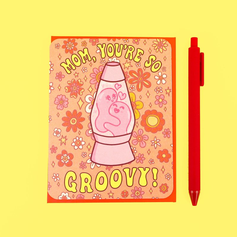 Groovy Mom Lava Lamp Card Cute Mothers Day Birthday Card Gift Cute Card