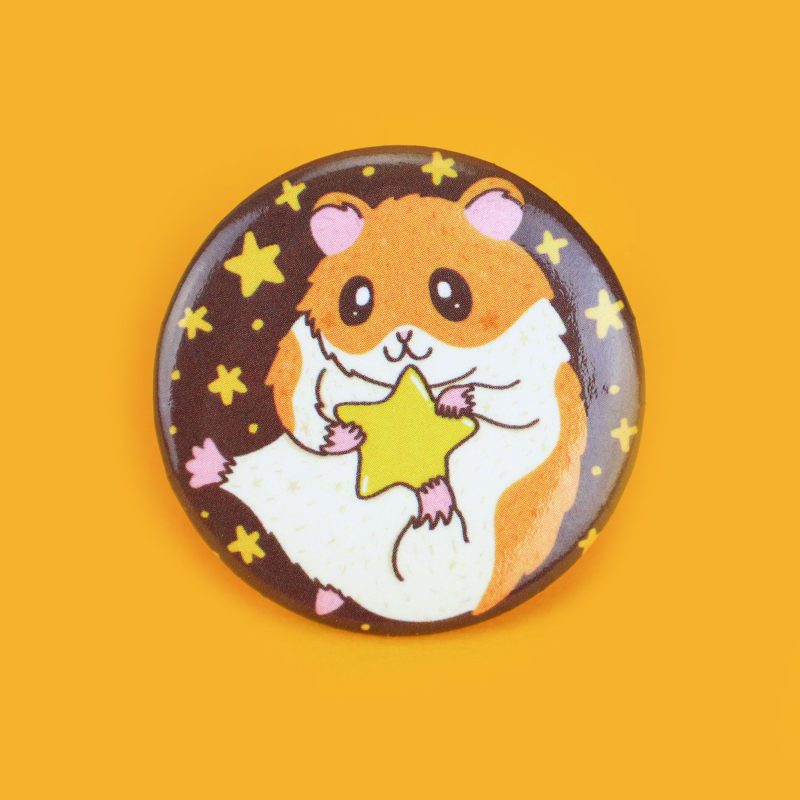 Hamster Hamster Galaxy Hammie Cute Pinback Button Kawaii Star Turtles Soup