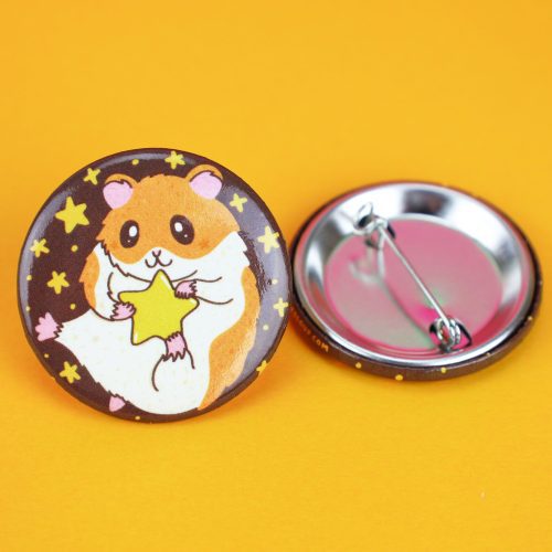 Hamster Hamster Galaxy Hammie Cute Pinback Button Kawaii Star Turtles Soup Adorable