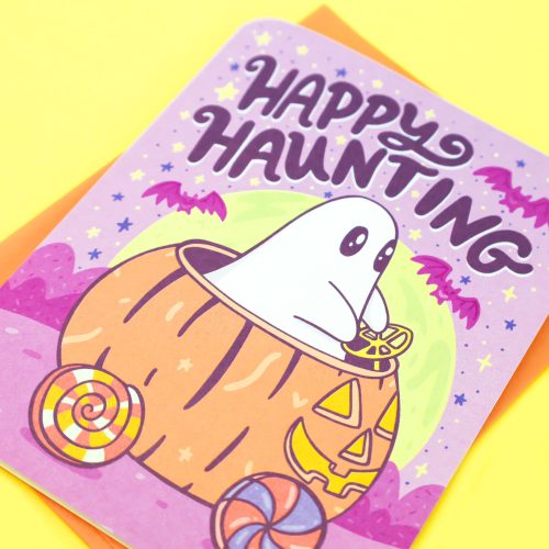 Happy Haunting Halloween Greeting Card Turtles Soup Ghost