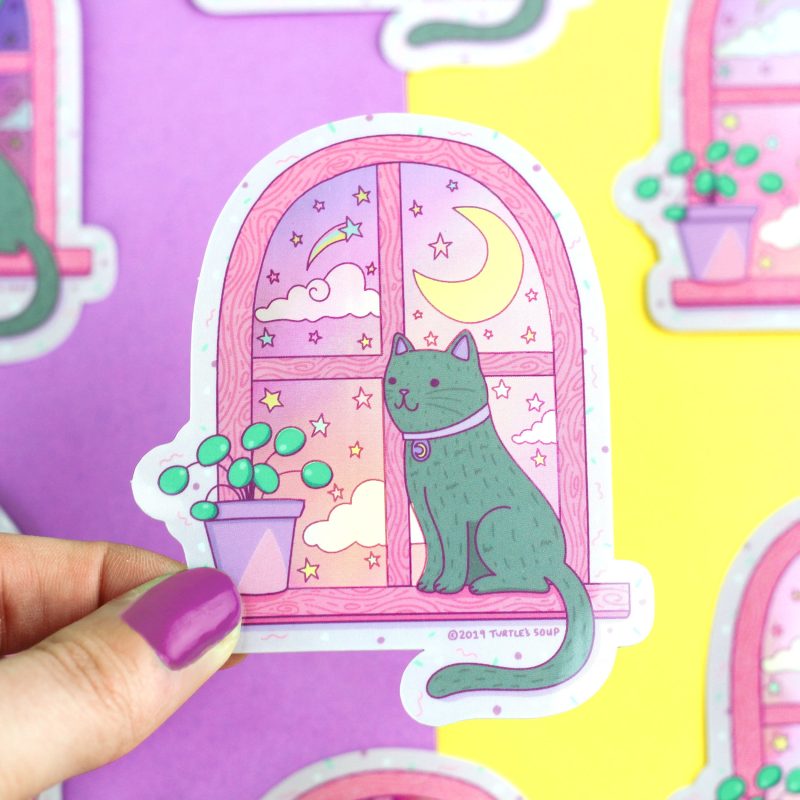 Holographic Kitty Window Sticker