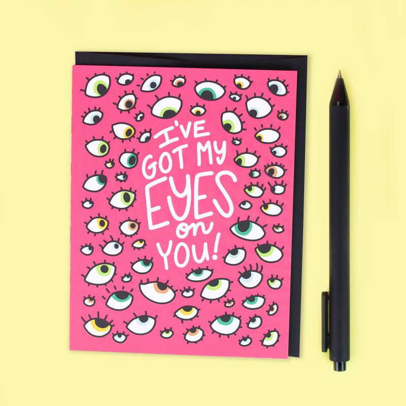 Ive Got My Eyes on You Funny Love Eyeballs Card Turtles Soup Stationery