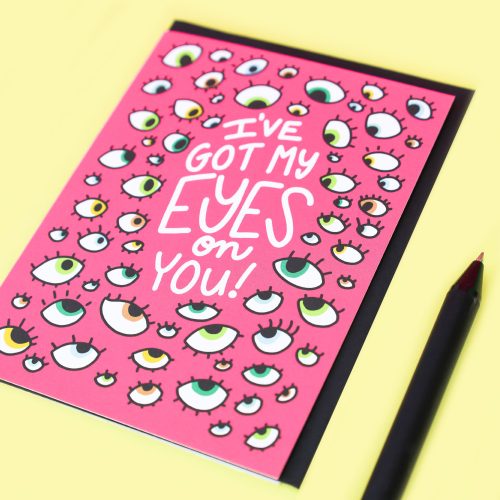 Ive Got My Eyes on You Funny Love Eyeballs Card Turtles Soup Stationery Cute