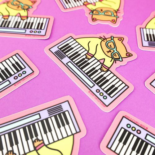 Keyboard Cat Vinyl STicker Music KItty