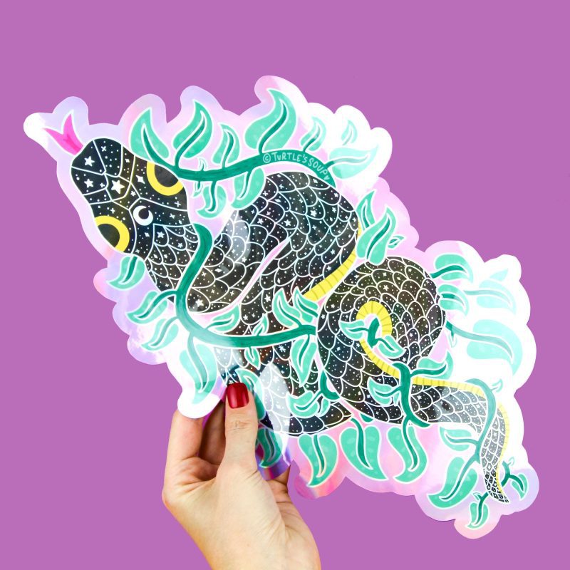 Large Snake Vines Holographic Vinyl Sticker