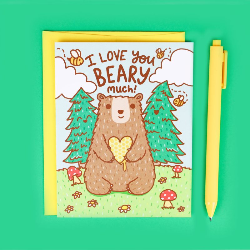 Love You Beary Much Bear Forest Outdoorsey Animal Anniversary Card Stationery Turtles Soup Greeting Card