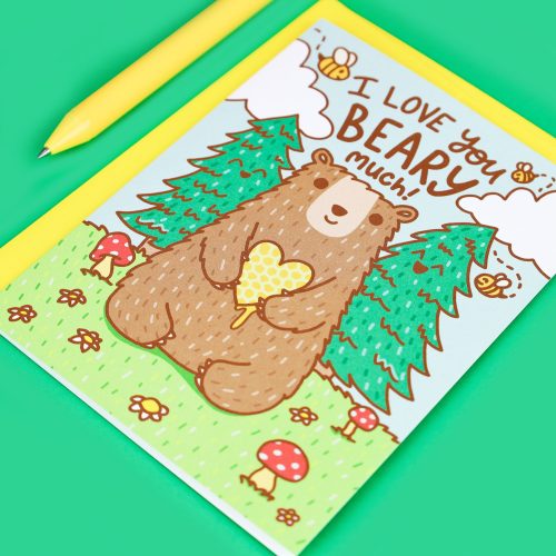 Love You Beary Much Bear Forest Outdoorsey Animal Anniversary Card Stationery Turtles Soup Greeting Card Adorable