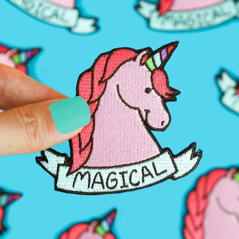 Magical Unicorn Magic Pink Pastel Pretty Girls Backpack Hat Jacket Patch Iron On Embroidered Cute Turtles Soup Whimisical Art