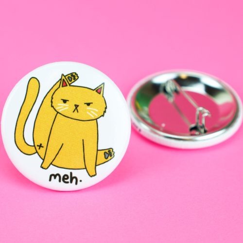 Meh Unamused Kitty Cat Grooming Dont Look At Me Funny Animal Lover Cat Lady Pinback Button Turtles Soup Cute