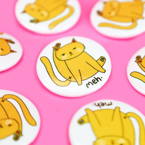 Meh Unamused Kitty Cat Grooming Dont Look At Me Funny Animal Lover Cat Lady Pinback Button Turtles Soup Cute Butt