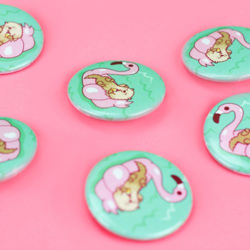 Otter Flamingo Pool Float Pinback Button Cute Turtles Soup