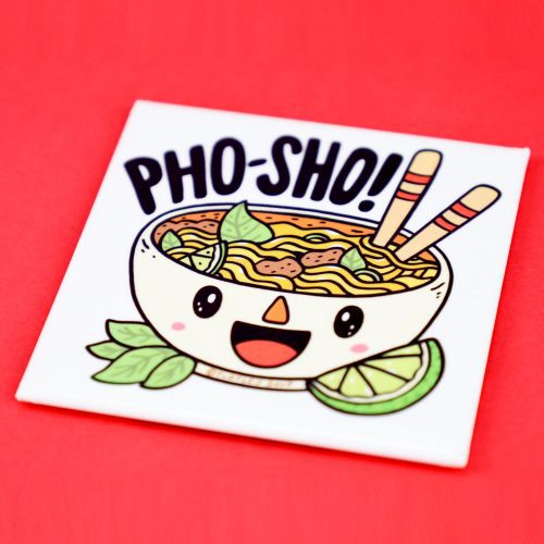 Pho Sho Foodie Fridge Magnet Cute Pun Punny Gift Turtles Soup Art 2.5x2.5