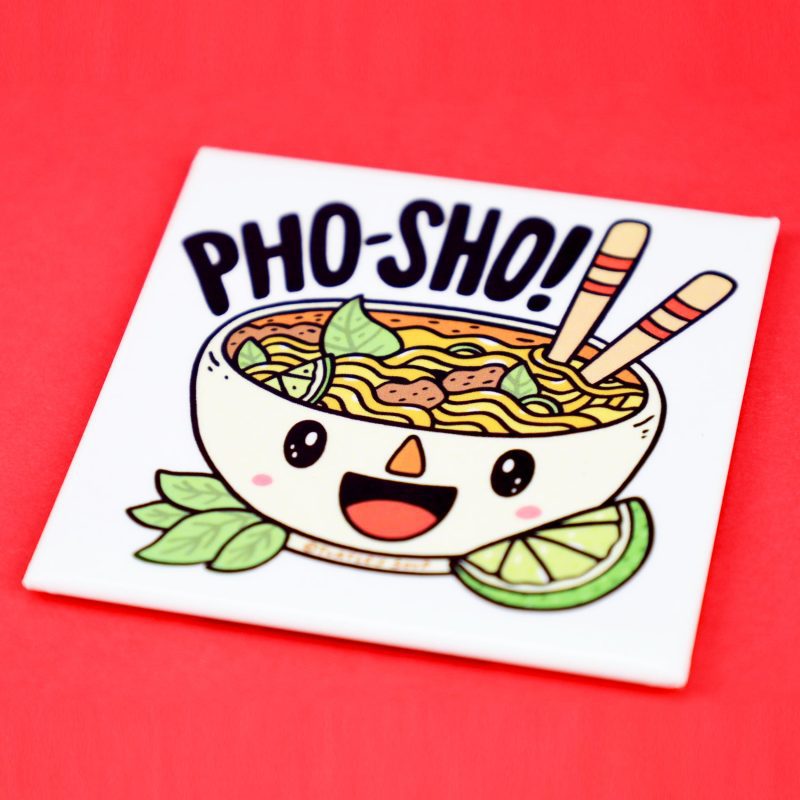 Pho Sho Foodie Fridge Magnet Cute Pun Punny Gift Turtles Soup Art