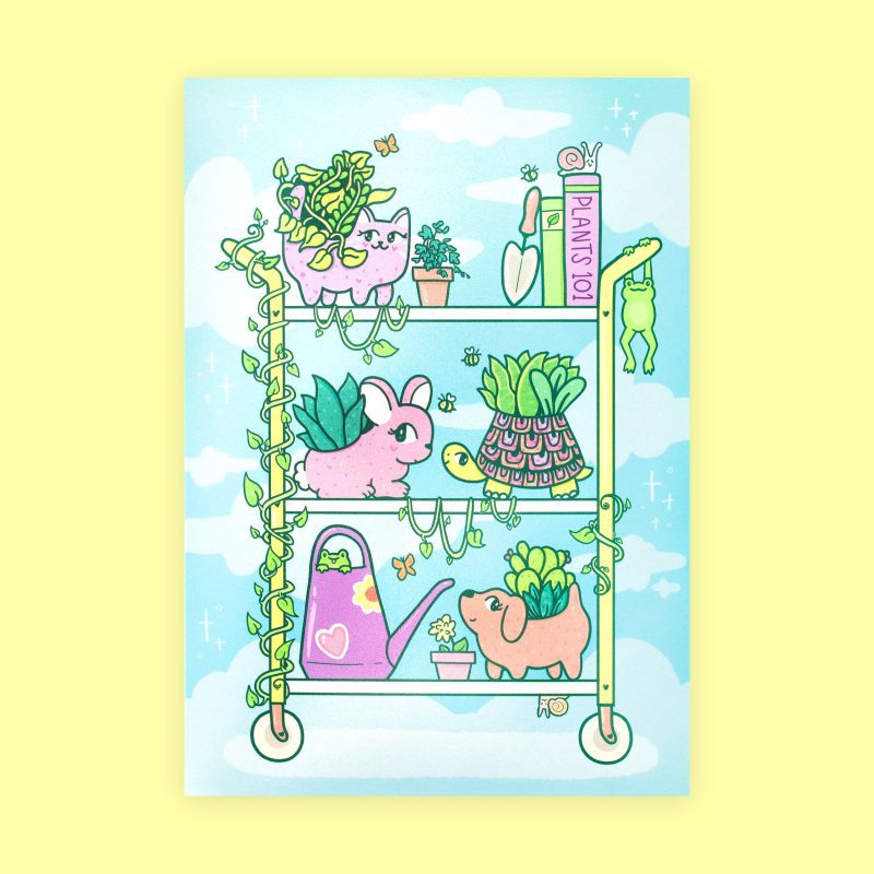 Planter Pets Art Print by Turtles Soup