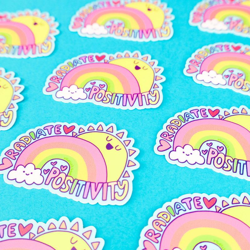 Radiate Positivity Vinyl Sticker Rainbow