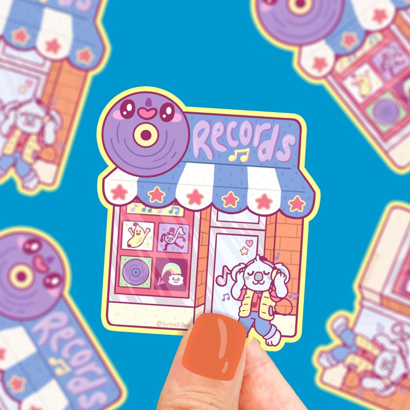 Record Store Cute Storefront Kawaii By Turtles Soup Cute Sticker Art