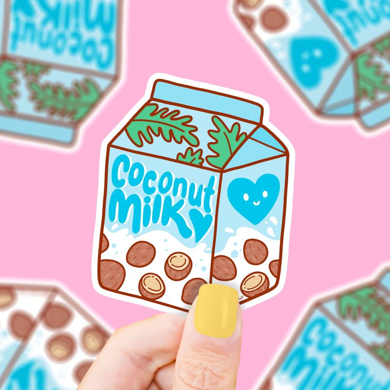 S 436 Coconut Milk Vegan Vinyl Sticker by Turtles Soup