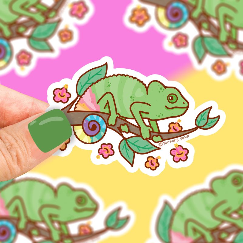 S 453 Pet Chameleon Vinyl Sticker Turtles Soup