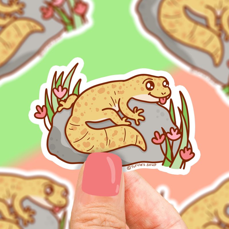 S 457 Leopard Gecko Vinyl Sticker Turtles Soup