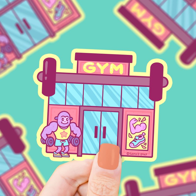 S 473 Gym Gorilla Shop Keeper Vinyl Sticker Turtles Soup