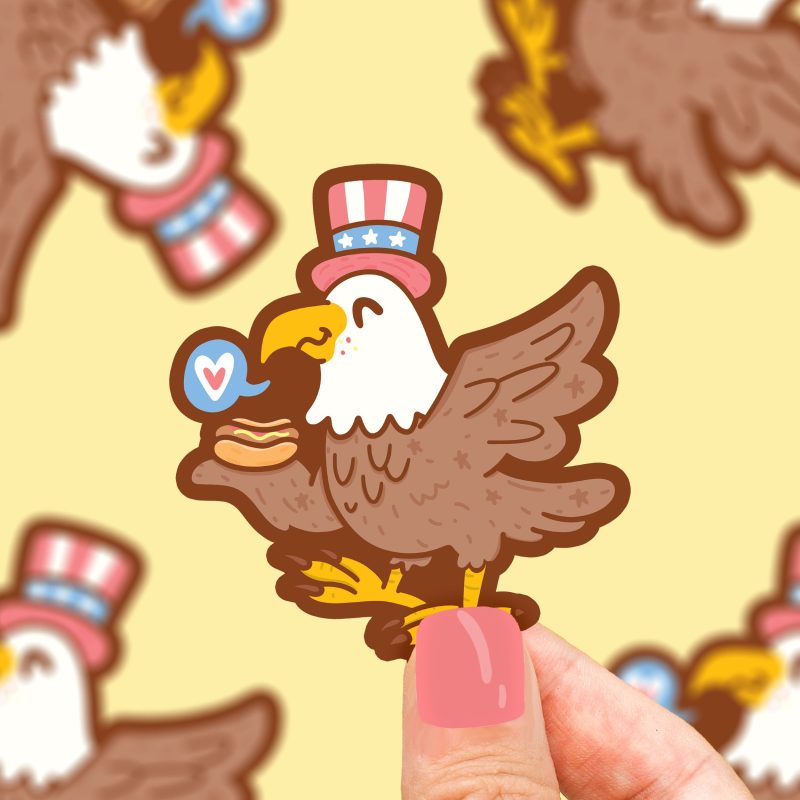 S 488 USA Eagle American Bird Vinyl Sticker by Turtles Soup