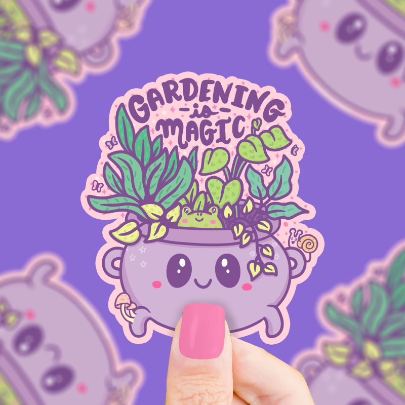 S 498Gardening Is Magic Vinyl Sticker by Turtles Soup