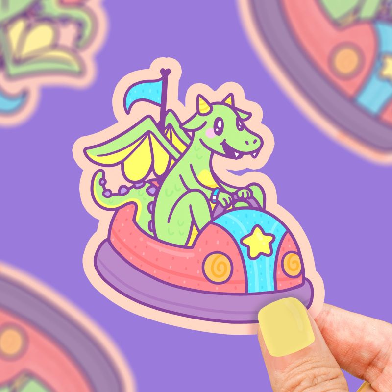 S 501 Dragon Amusement Park Vinyl Sticker Cute Sticker Art by Turtle s Soup