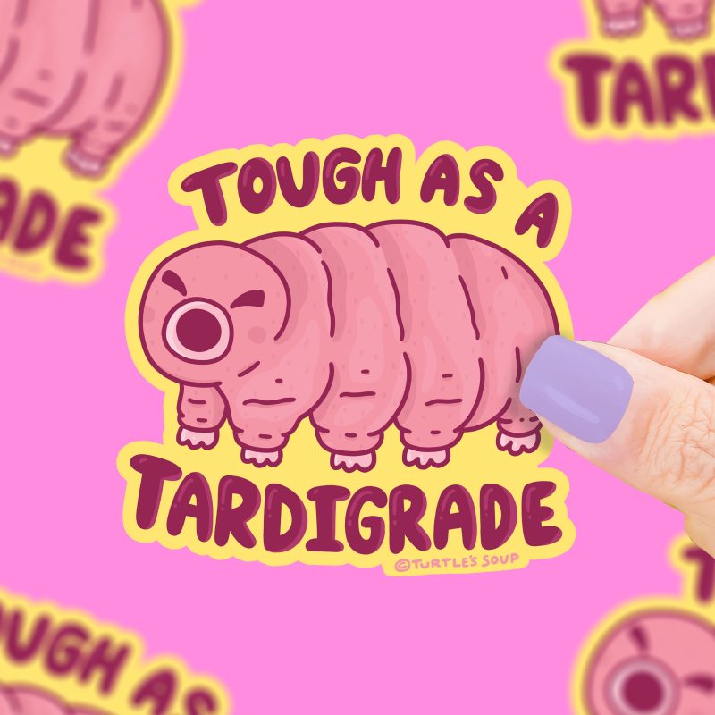 S 626 Tardigrade Water Bear Tough Vinyl Sticker by Turtles Soup