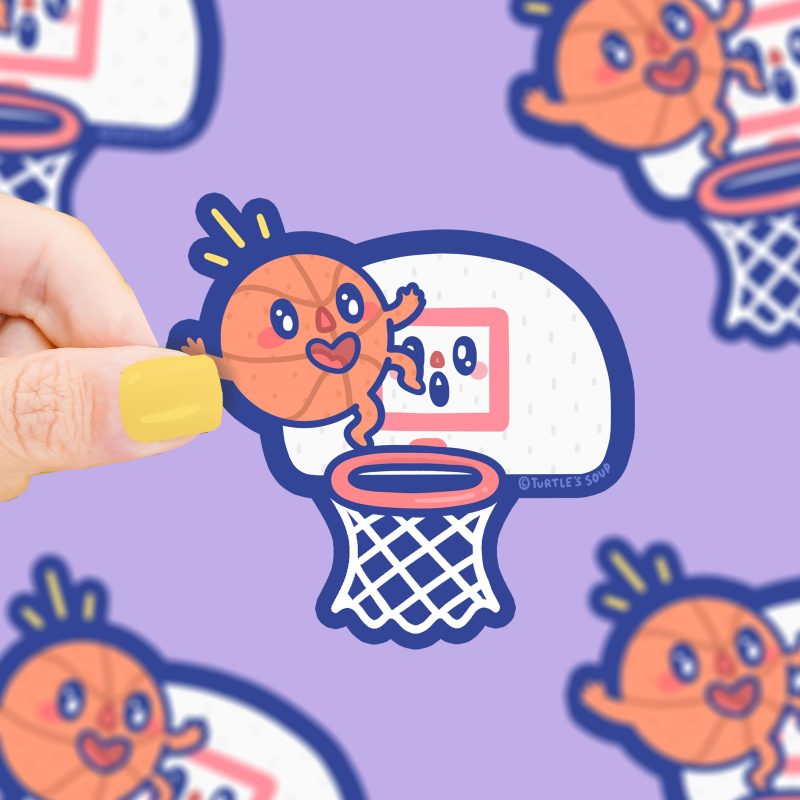 S 639 Kawaii Basketball Sports by Vinyl Sticker by Turtles Soup