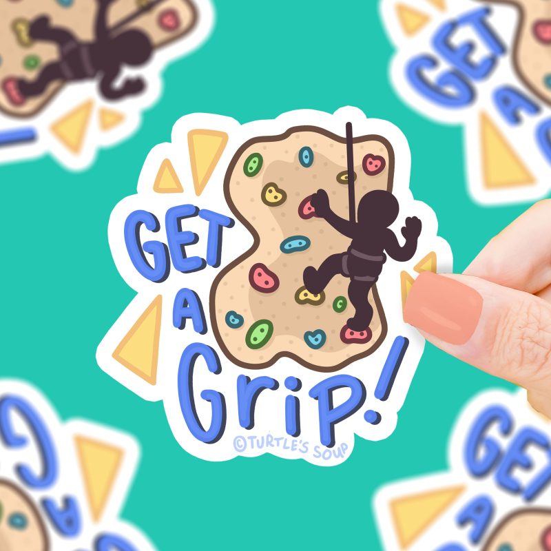 S 646 Get a Grip Rock Climbing Sports by Vinyl Sticker by Turtles Soup