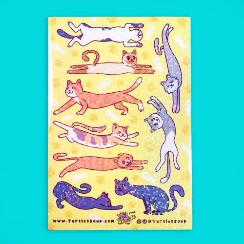 SH034 Long Cats Sticker Sheet By Turtles Soup Photo 2