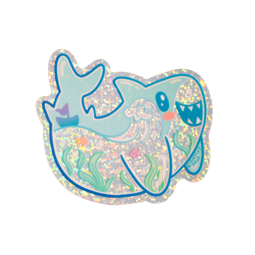 SS 047AquaticSharkGlitterVinylStickerbyTurtlesSoupAltPhoto