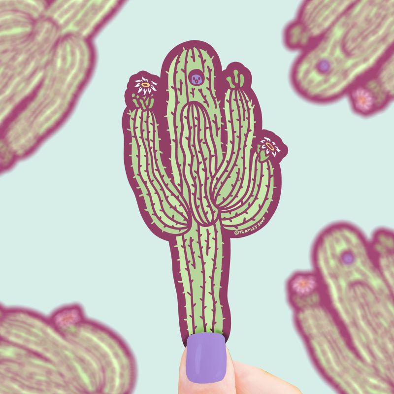 Saguaro Cactus Vinyl Sticker Wild West Turtles Soup