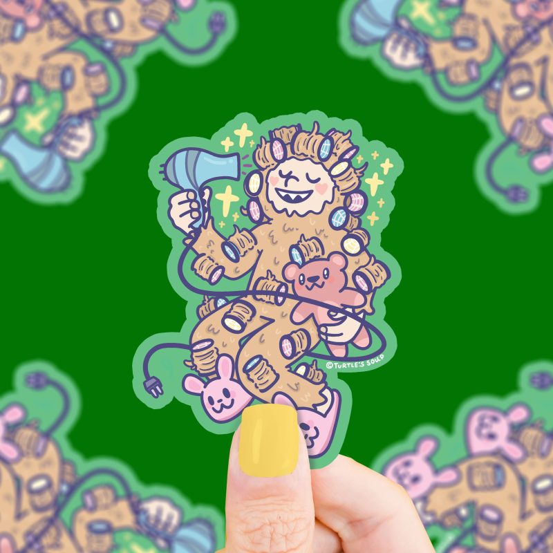 Sasquatch Hair Curls S 505 Vinyl Sticker Cryptid Sleepover by Turtle s Soup c37e0801 7b19 49fc baf1 2ace74f90491