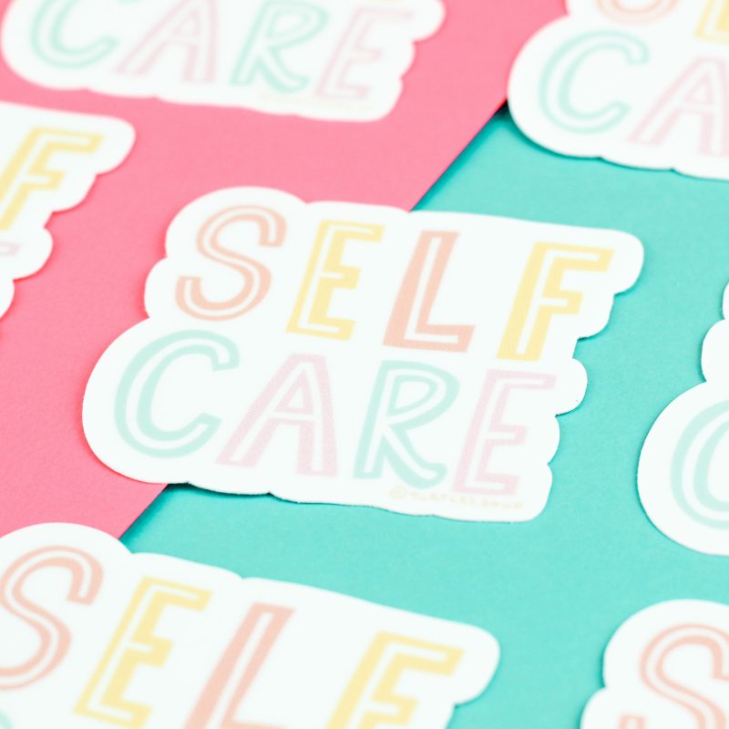 Self Care Vinyl Sticker Mental Health Turtles Soup Cute