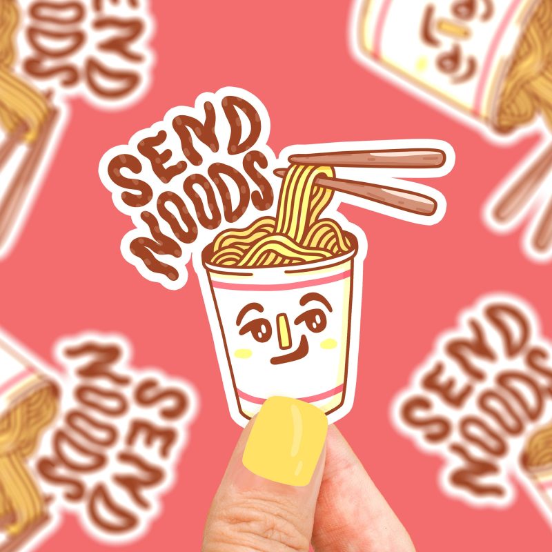 Send Noods Ramen Noodle Funny Pun Sticker Send Nudes Sauce Sticker for Laptop Phone Ramen Hilarious Sticker Decal 149e3302 85e0 4128 984e 577a063d7aa7