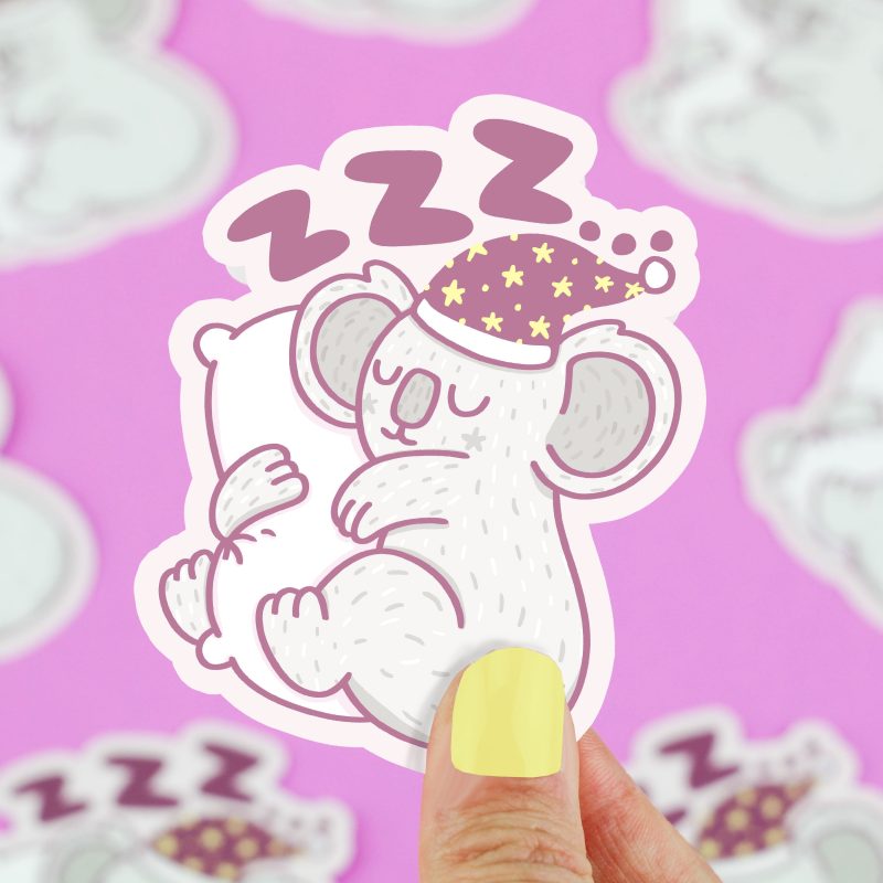 Sleepy Koala Vinyl Sticker Turtles Soup