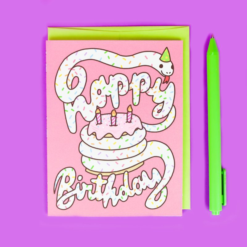 Snake Happy Birthday Card Turtles Soup