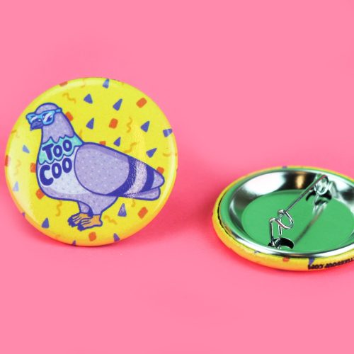 Too Coo Pigeon Pinback Button Turtles Soup