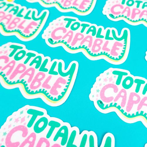 Totally Capable Snake Sticker Art Positivity Expression Express Yourself Vinyl Decal for Water Bottle Laptop Bojo Bullet Journal Cute Art Turtles Soup Fun