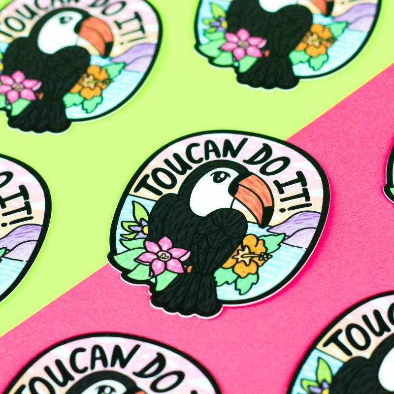 Toucan Do It Tropical Bird Inspirational Vinyl Sticker Turtles Soup