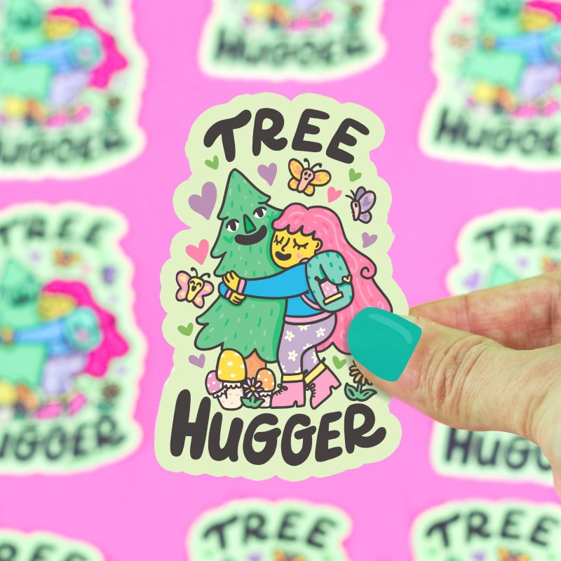 Tree Hugger Hippie Love Nature Vinyl Sticker