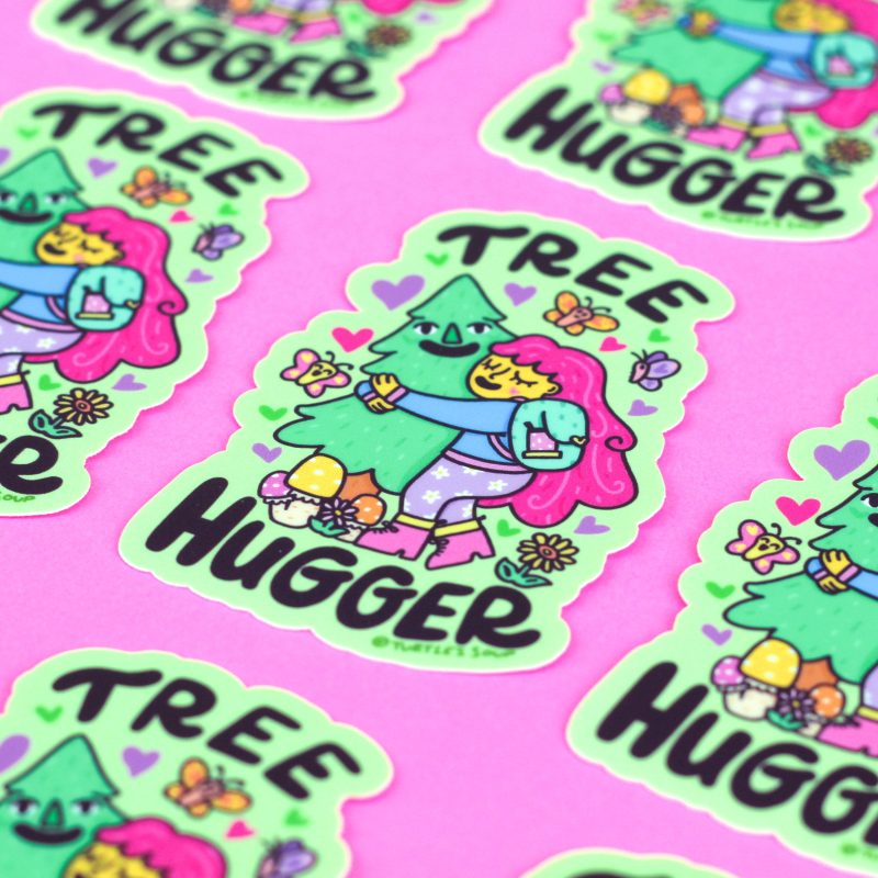 Tree Hugger Hippie Love Nature Vinyl Sticker Trees